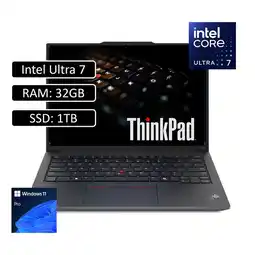 Falabella PORTATIL ThinkPad E14 Gen 6 Intel Core Ultra 7 155H /SSD 1TB/ RAM 32GB/ Pantalla 14 oferta
