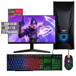 Falabella PC EQUIPO GAMER AMD RYZEN 7 5700G SSD 1TB RAM 24GB LED 22 FHD oferta