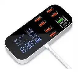 Falabella Estación de carga rapida múltiple usb c 8 puertos 3.4a qc3.0 oferta