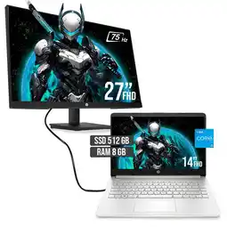 Falabella PORTATIL INTEL CORE I5 1235U SSD 512GB RAM 8GB LED 14+ MONITOR 27 FHD oferta