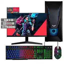 Falabella PC EQUIPO GAMER AMD RYZEN 7 5700G SSD 512GB RAM 8GB LED 22 FHD oferta