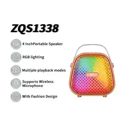 Falabella Parlante Inalámbrico Bluetooth Con Micrófono Rgb Zqs1338 Naranja oferta