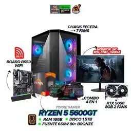 Falabella PC Gamer Ryzen 5 5600G / RTX 5060 8GB / 16GB RAM / 1.5TB / Monitor 24” 120Hz oferta