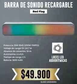 Tiendas D1 Red flag barra de sonido recargable oferta