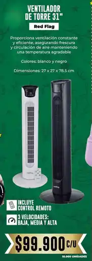 Tiendas D1 Red flag ventilador de torre 31" oferta