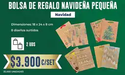 Tiendas D1 Navidad bolsa de regalo navideña pequeña oferta
