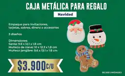Tiendas D1 Navidad caja metálica para regalo oferta