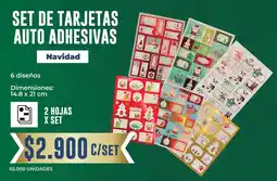 Tiendas D1 Navidad set de tarjetas auto adhesivas oferta