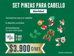 Tiendas D1 Navidad set pinzas para cabello oferta