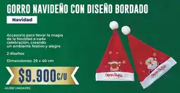 Tiendas D1 Navidad gorro navideño con diseño bordado oferta