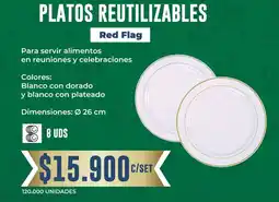 Tiendas D1 Red flag platos reutilizables oferta