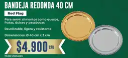 Tiendas D1 Red flag bandeja redonda oferta