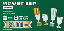 Tiendas D1 Red flag set copas reutilizables oferta