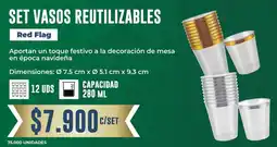 Tiendas D1 Red flag set vasos reutilizables oferta