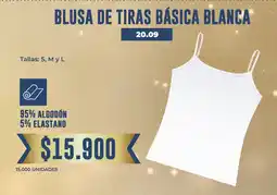 Tiendas D1 Blusa de tiras básica blanca oferta