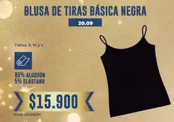 Tiendas D1 Blusa de tiras básica negra oferta