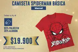 Tiendas D1 Marvel camiseta spiderman básica oferta