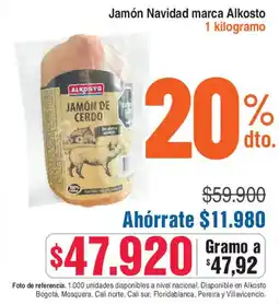 Alkosto Alkosto jamón navidad marca oferta