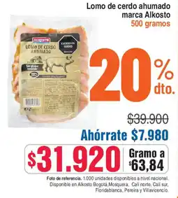 Alkosto Alkosto lomo de cerdo ahumado marca oferta