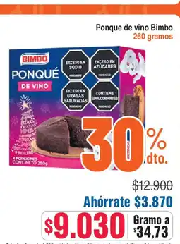 Alkosto Bimbo ponque de vino oferta