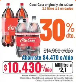 Alkosto Coca-cola original y sin azúcar oferta