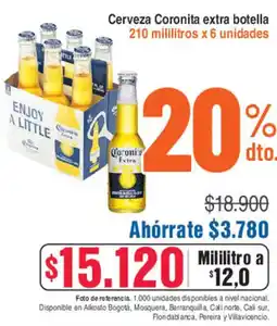 Alkosto Cerveza coronita extra botella oferta