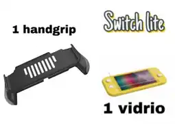 Falabella Combo Handgrip Empuñadera Negro + Vidrio Compatible Switch Lite oferta