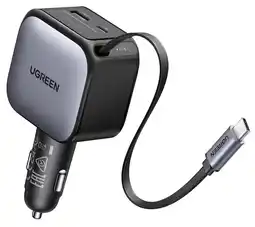 Falabella Cargador Carro Auto 60W Cable Retráctil USB-C PD 3.0 / QC 3.0 oferta