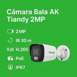 Falabella Cámara Bullet Tiandy 2MP IR 30 m H265 PoE IP67 oferta