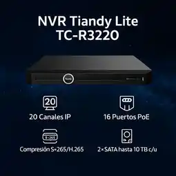 Falabella NVR Tiandy TC-R3220 - 20 Canales IP PoE 200W 4K H265+ oferta