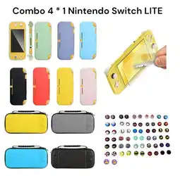 Falabella Protector En Tpu Amarillo + Estuche + Vidrio + 2 Grips Switch Lite oferta