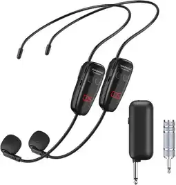 Falabella Sistema de 2 Micrófonos de Diadema Inalámbricos Transmisor - Receptor oferta