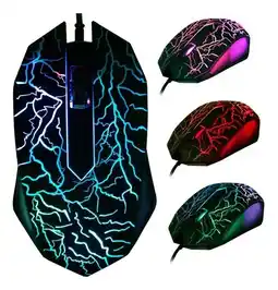Falabella Mouse Gamer USB De Juego Luz Multicolor Rgb Barato Negro oferta