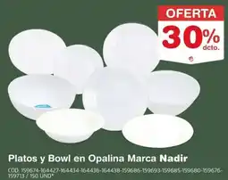 Makro Nadir platos y bowl en opalina marca oferta