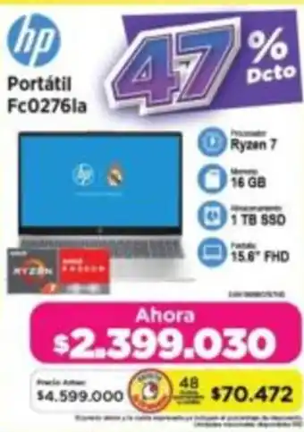 Hp Portátil Fc0276la
