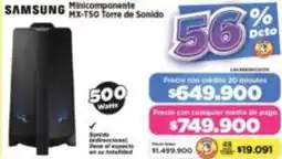 Alkomprar Samsung minicomponente mx-t50 torre de sonido oferta