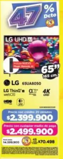 Alkomprar LG smart tv 65" oferta