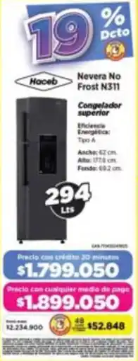 Alkomprar Haceb nevera no frost N311 oferta