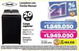 Alkomprar Haceb lavadora con perilla manual oferta