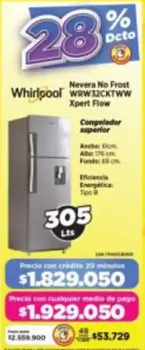 Alkomprar Whirlpool nevera no frost xpert flow oferta