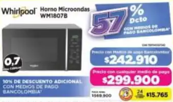Whirlpool horno microondas WM1807B
