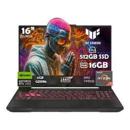 Falabella Portátil Gamer Tuf Ryzen 7 7445hs Ram 16gb Ssd 512gb Rtx 4050 oferta