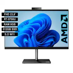 Falabella AIO 238″ FHD AMD R7-5700U RAM 8GB 512GB SSD Black oferta
