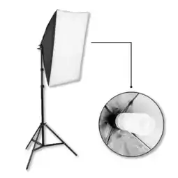 Falabella Kit Iluminación Softbox +socket X1+ Tripode Stand Fotografia oferta