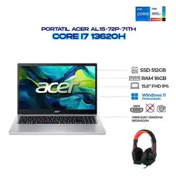 Falabella Portátil con Intel Core i7‑13620H 24GB RAM 512GB SSD 156″ FHD + DIADEMAS REDRAGON oferta