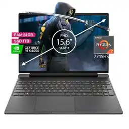 Falabella PORTATIL GAMER VICTUS AMD RYZEN 7 7445HS 24/ 1 TB RTX 4050 6 GB 15,6 FHD oferta