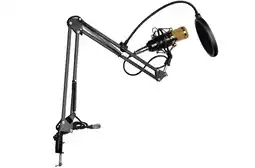 Falabella Combo Micrófono Bm-800 Condensador Con Brazo Tijera Y Filtro Color NegroDorado oferta
