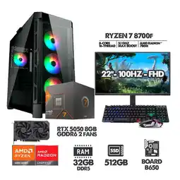 Falabella COMPUTADOR RYZEN 7 8700F - 32GB RAM - SSD 512GB - RTX 5050 8GB + MONITOR 22 oferta