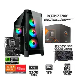 Falabella COMPUTADOR RYZEN 7 8700F - RTX 5050 8GB - SSD 1TB - 32GB RAM - CHASIS 4FANS oferta