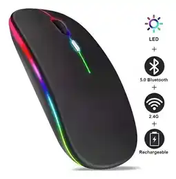 Falabella Mouse Ratón Recargable 2 en 1 Inalámbrico Y Bluetooth Led Gaming oferta